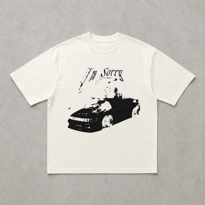 I'm Sorry — JDM Car Graphic Oversized Tee | Dark Streetwear | ONYXERA