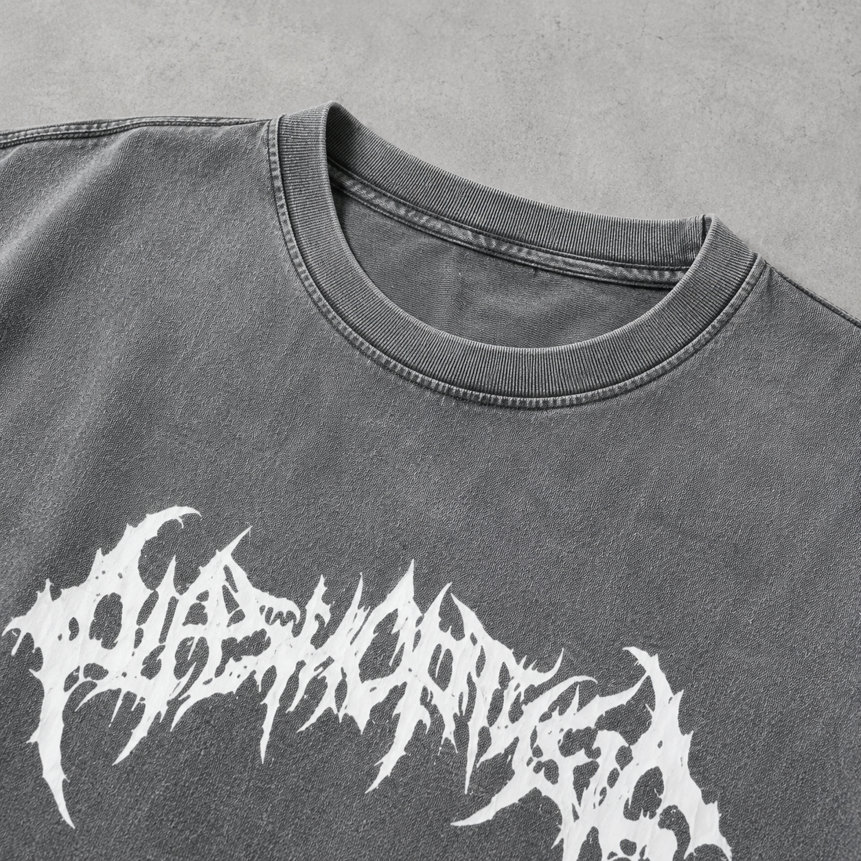 Death Metal Gothic Logo Washed Tee | Dark Streetwear | ONYXERA