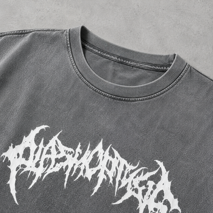 Death Metal Gothic Logo Washed Tee | Dark Streetwear | ONYXERA