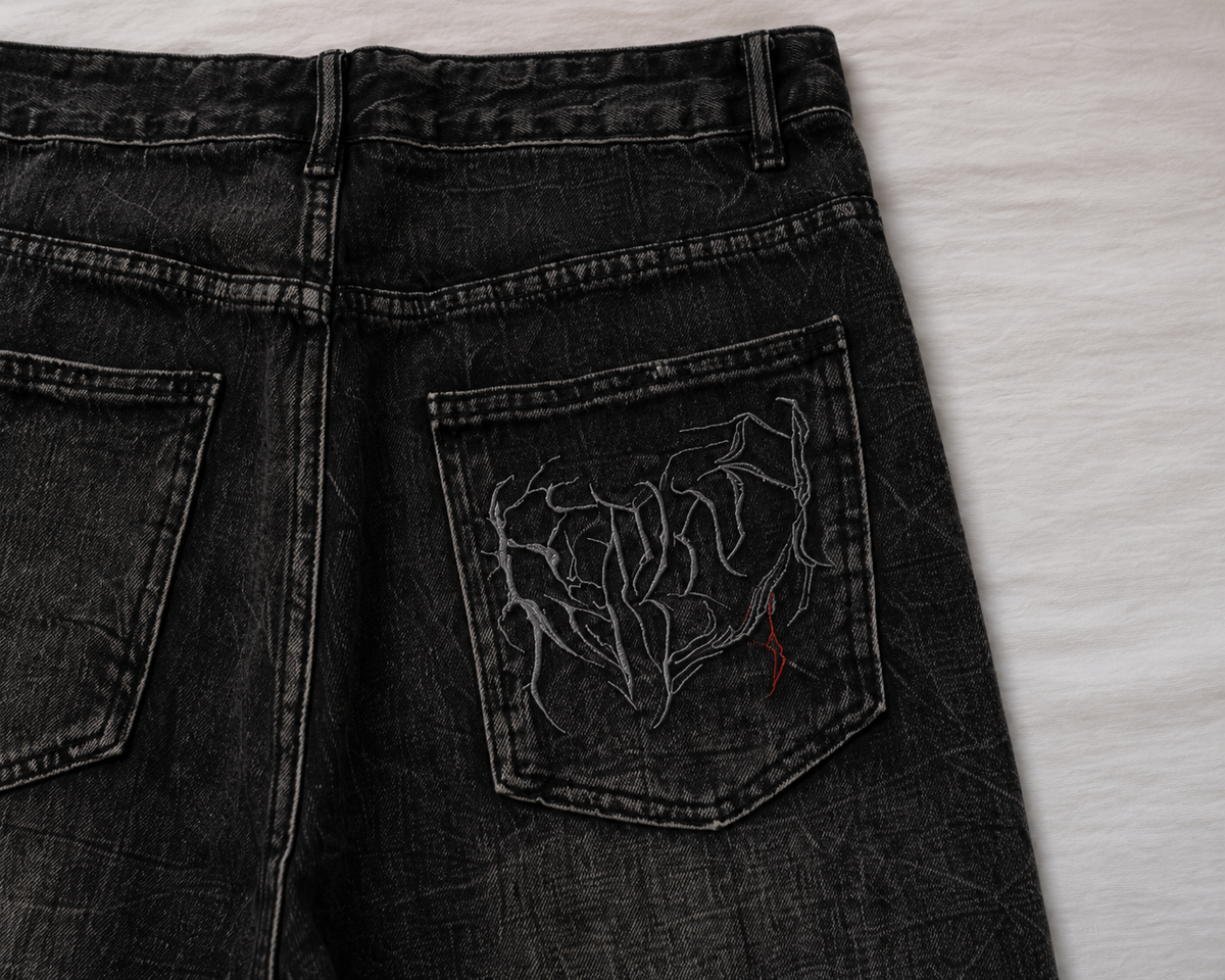 ONYXERA — Arachne Spider Baggy Jeans