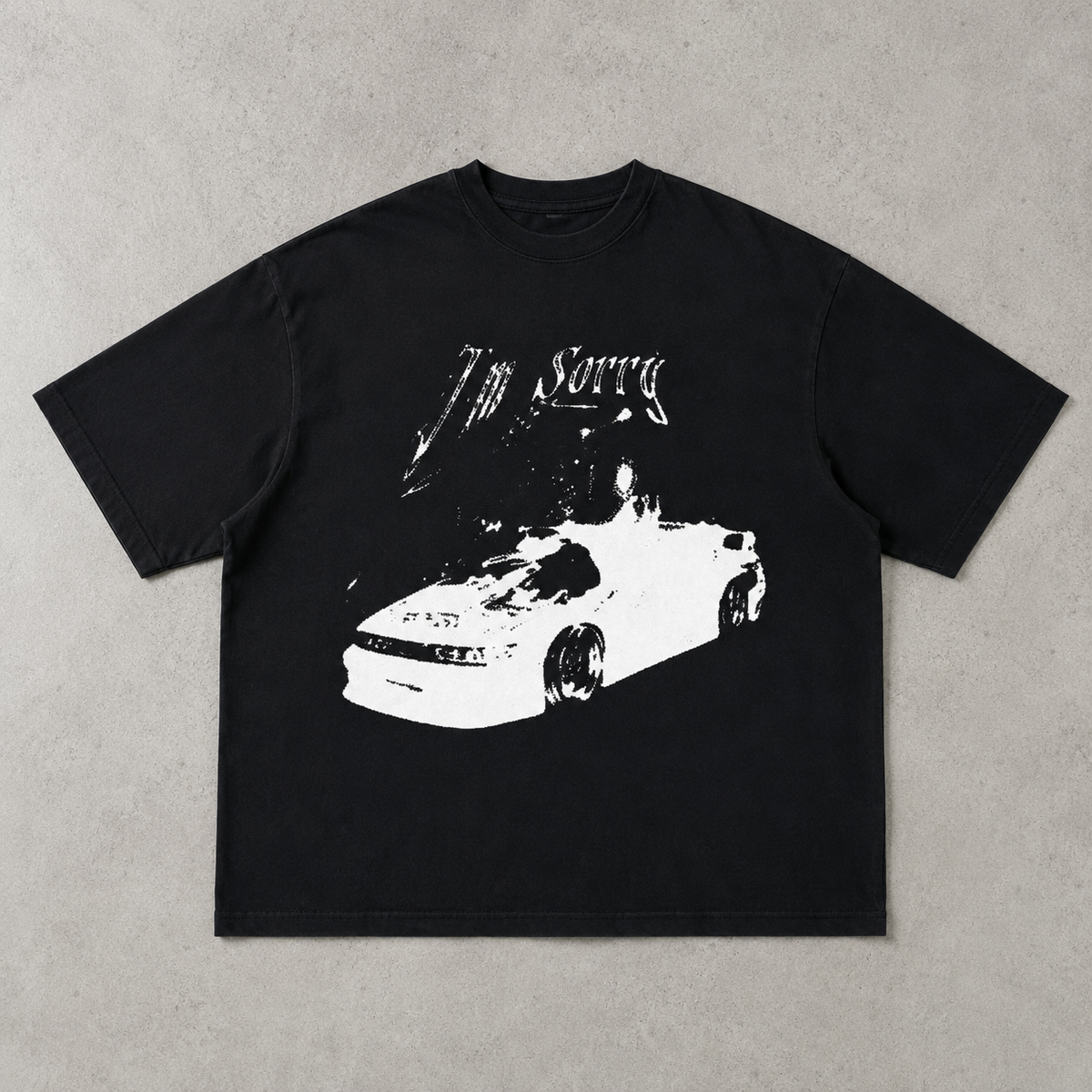 I'm Sorry — JDM Car Graphic Oversized Tee | Dark Streetwear | ONYXERA