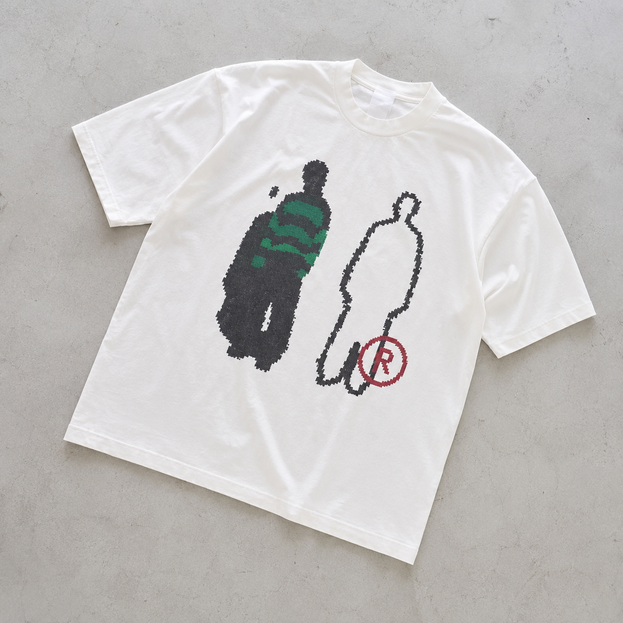Pixel Figure Art Heavyweight Tee | Conceptual Streetwear | ONYXERA