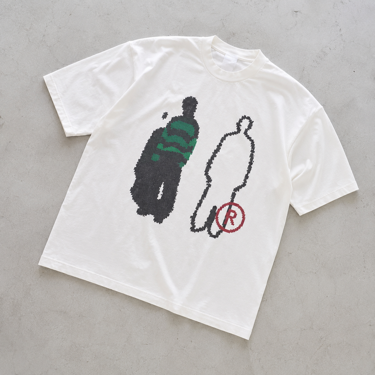 Pixel Figure Art Heavyweight Tee | Conceptual Streetwear | ONYXERA